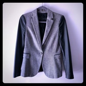 ♟EUC Zara Jacket Blazer Grey Black Sz Small♟